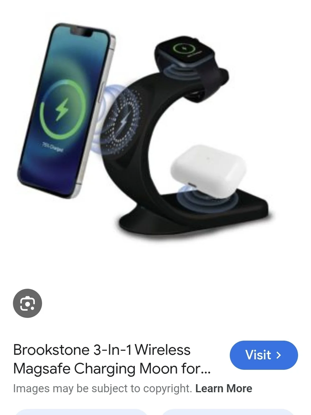 3-in-1 Magnetic Wireless Charger Stand - Brown